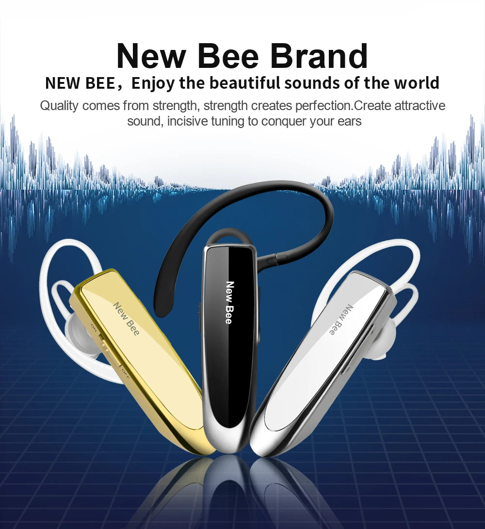 New Bee B41 Wireless Bluetooth 5.0 Earphones Hands-Free Mini Headset 22H Music Playtime Earpieces With CVC 6.0 Mic For iPhones