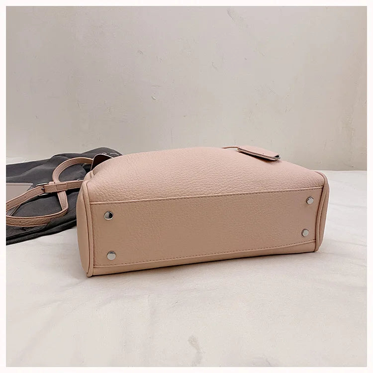 Casual Large Capacity Lychee Pattern Single Shoulder Slant Cross Bag Versatile Underarm Bag Simple Stylish Tote Bag