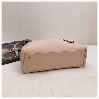 Casual Large Capacity Lychee Pattern Single Shoulder Slant Cross Bag Versatile Underarm Bag Simple Stylish Tote Bag