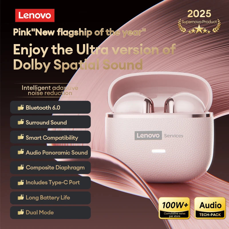Original Lenovo LE230 New Bluetooth Earphones Wireless Headset TWS Touch Control Earbuds Hifi Headphone Waterproof Mic Earbuds