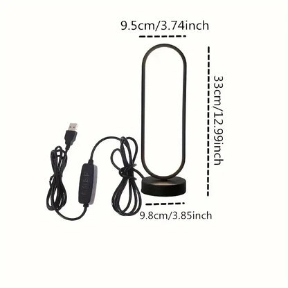 1Pcs Table lamp Bedroom Ring Table lamp living Room Black And White USB Dimming Bedside lamp LED Small Night light