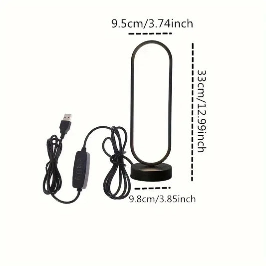1Pcs Table lamp Bedroom Ring Table lamp living Room Black And White USB Dimming Bedside lamp LED Small Night light