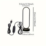1PC Table lamp Bedroom Ring Table Lamp Living Room Black and White USB Dimming Bedside Lamp LED Small Night Light