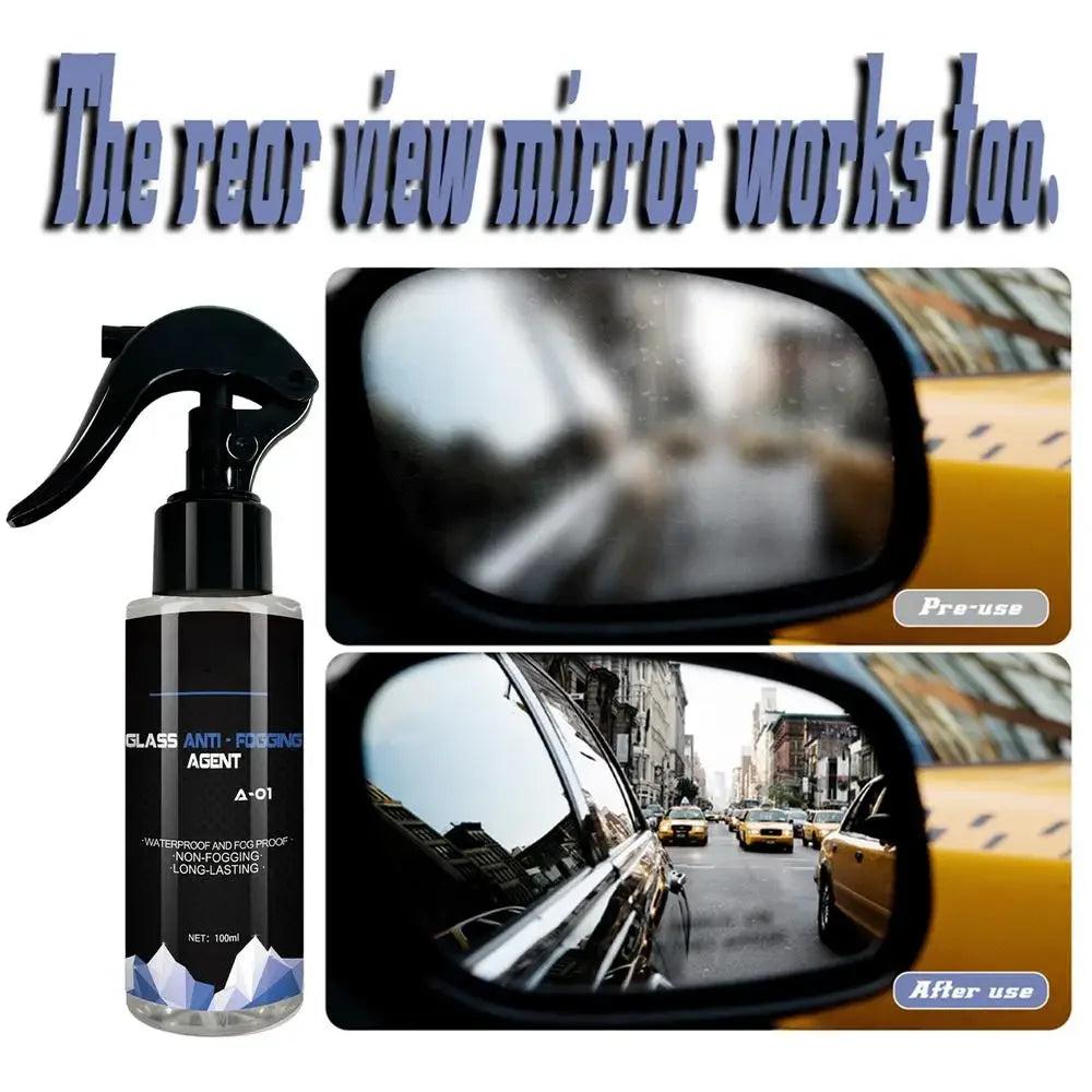 30/100ml Car Anti-fog Spray Glass Antifog Coating Agent Defogger Auto Windows Screens Mirror Windshield Defogging Cleaner