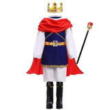 Boy's King Prince Cosplay Costume Prince Crown Scepter Cloak Royalty Suit Halloween Birthday Carnival Costumes Fancy Dress Up