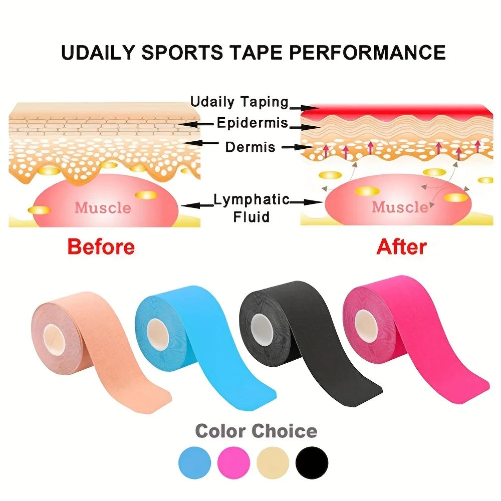 Tapes Kinesio Elastic Bandage Knee Pads Tapes Kinesiology Support Pads Locking Sports Self-Adhesive Venda Kinesiotape Bandage ￼