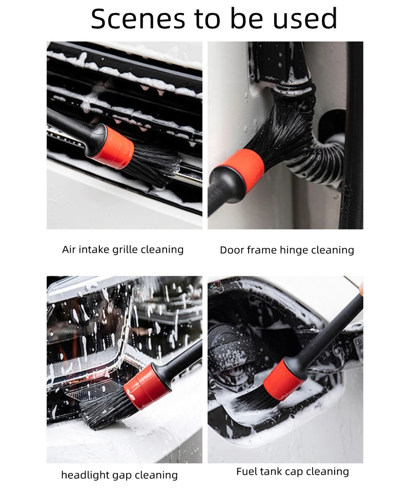 1/4PCS Car Wash Brush Detail Small Automotive Interior Cleaning Tools Air Conditioner Air Outlet Cleaning Brush Auto Wheel Brush