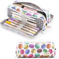 Black Pencil Pouch Stationery Holder Bag Gift Case Pen Ruler Organizer School Student Supplies Canvas Zipper Open Cosmetic Bag A