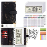 New A6 Budget Plan Notebook Cash Envelope Saving Money 6-Hole Binder for Financial Management A6 Loose-Leaf Notebook Binder