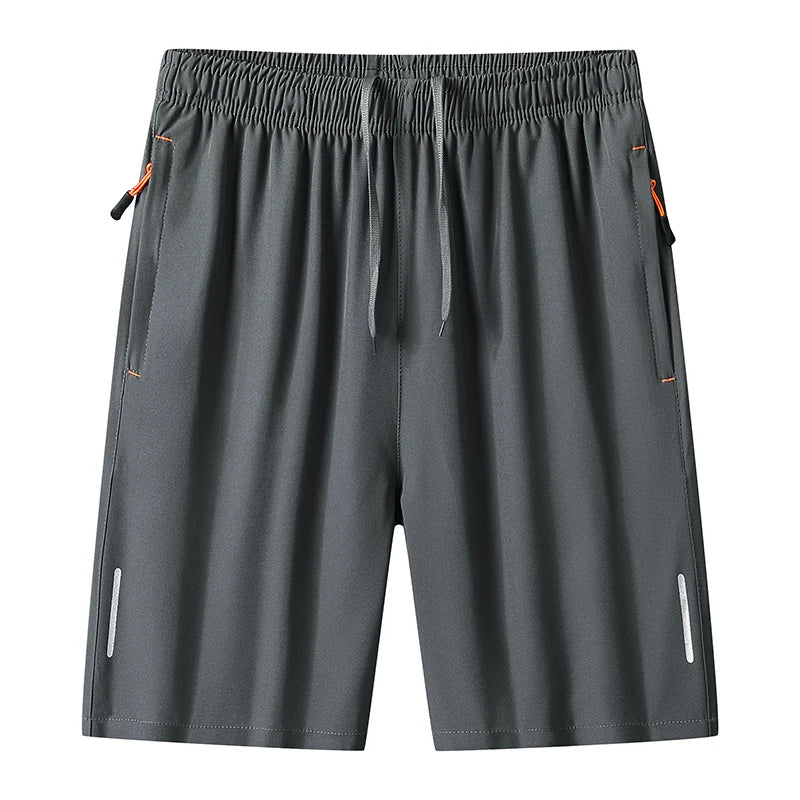 Summer Running Sports Shorts Men Breathable Beach Shorts Ice Silk Comfortable Elastic Waist Fitness Basketball Short Sportswear