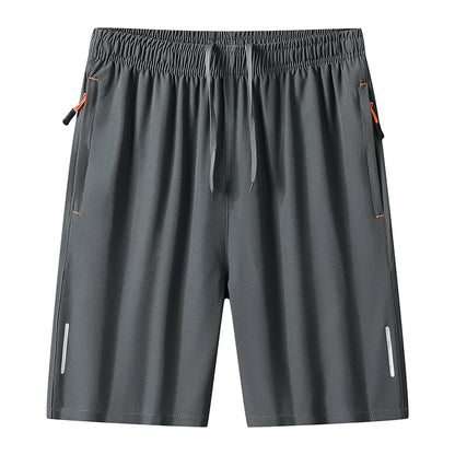 Summer Running Sports Shorts Men Breathable Beach Shorts Ice Silk Comfortable Elastic Waist Fitness Basketball Short Sportswear