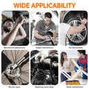 12pcs Socket Ratchet Handle Wrench Set 1/4 3/8 1/2 Spanner Kit With Extension Rod and 10 Common Sockets Car Repair Hand Tools