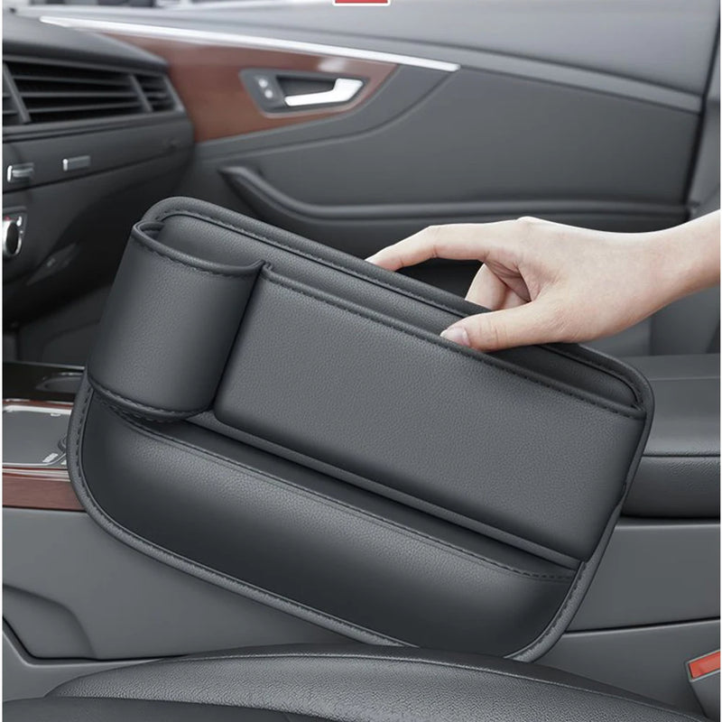 Universal Car Seat Gap Organizer Storage Box Multifunction Leather Crevice Side Storage Pocket Wallet Keys Card with Cup Holder