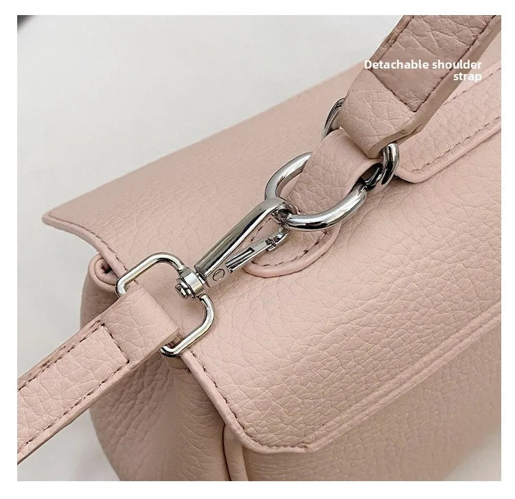 Casual Large Capacity Lychee Pattern Single Shoulder Slant Cross Bag Versatile Underarm Bag Simple Stylish Tote Bag