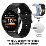 Smartwatch HAYLOU Watch 4S com GPS, tela AMOLED HD de 1,43", posicionamento GPS via 5 satélites e mais de 120 modos de treino – Relógio inteligente para esportes e fitness