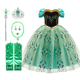 Anna Dresses Children Princess Dress Girl Cosplay Costume Kids Summer Clothes Halloween Birthday Carnival Robe Party Disguise