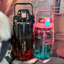 2000ml High Quality Sport Water Bottle With Straw Gym Fitness Outdoor Camping Cycling Hiking Drinking Plastic Bottles With Strap