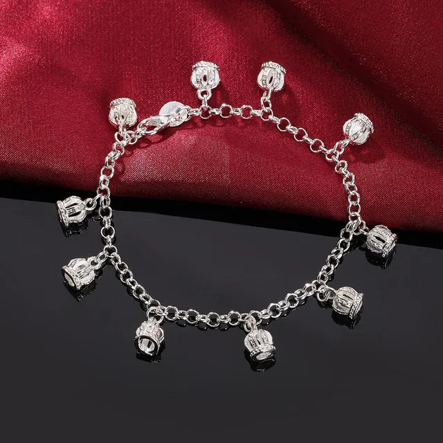 925 Sterling Silver Chain Bracelets for Men Women Braided Rope Male Fashion Jewelry High Quality New 4mm 
