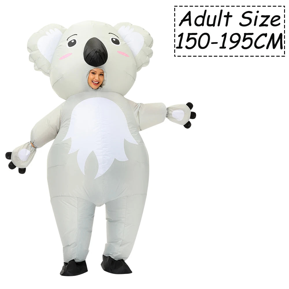 Adult Cute Animals Inflatable Costume Bunny Zebra Shark Bee Koala Cosplay Funny Suits For Halloween Purim Fancy Mascot Costumes
