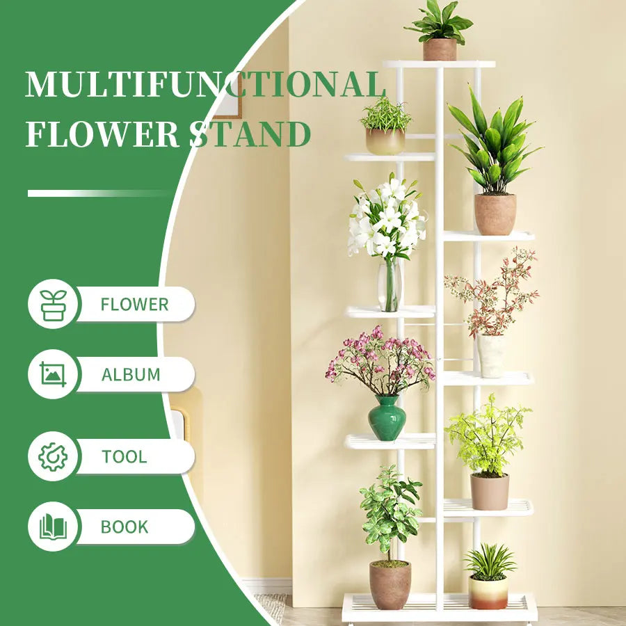 Plant Stand Flower Stand 4/6/8 Tier Flower Pot Shelf Balcony Indoor Multi-layer Storage Rack Succulent Plant Flower Rack