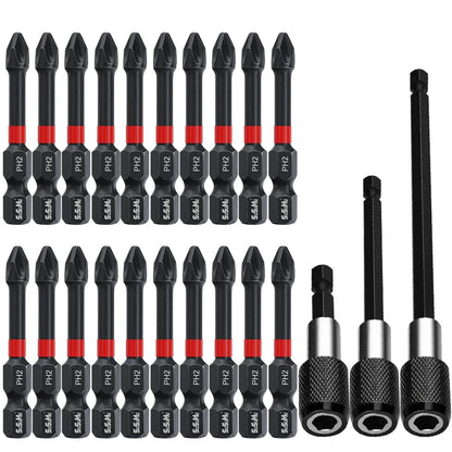 39pcs Screwdriver Bit Set Strong Torque Screwdriver Impact Driver Bit Set Non-slip Magnetic Batch Head Impact Screw Driver Bit