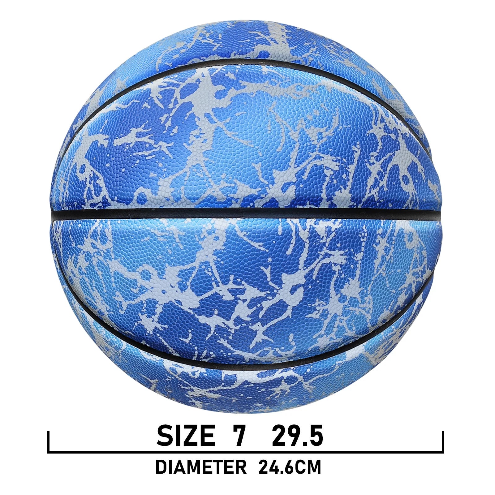 Glow Reflective Basketball Adult & Children Youth Wear-resistant Luminous Basketball Size 7/6/5 PU Soft Leather Game Training Ball