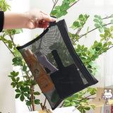 Portable Large Capacity Mesh Cosmetic Bag Zipper Bag Pencil Cases Storage Toiletry Bag Transparent Square Bag Makeup Bag Ladies