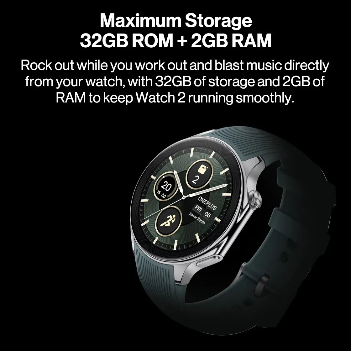 Global Version OnePlus Watch 2 Smart Watch 1.43'' AMOLED Display Snapdragon W5 Gen 1 Dual Frequency GPS Wear OS 4 NFC