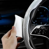 3PCS Carbon Fiber Car Round Steering Wheel Cover Non-Slip Steering Cover Protector Anti Dust Washable Interior Auto Accessories