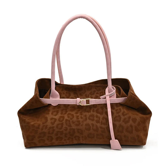 Leopard PU Leather Shoulder Bags for Women 2026 Luxury Designer Brand Trend Tote Bag Females Short Handle Handbags and Purses