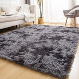 Soft Area Rugs for Living Room Non-Slip Thick Plush Carpets for Winter Anti-Slip Fluffy Artificial Velvet Rugs Soft Gray Carpets