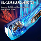 2025 Hanging Neck Fan Portable Bladeless Neck Fan Air Cooler Digital Display Rechargeable Air Conditioner Neck Ventilator