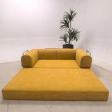 Italian Compressed Sofa Minimalist Retro Corduroy Sofa Bed Lounge Modular Couch Foldable Washable Customizable for Living Room