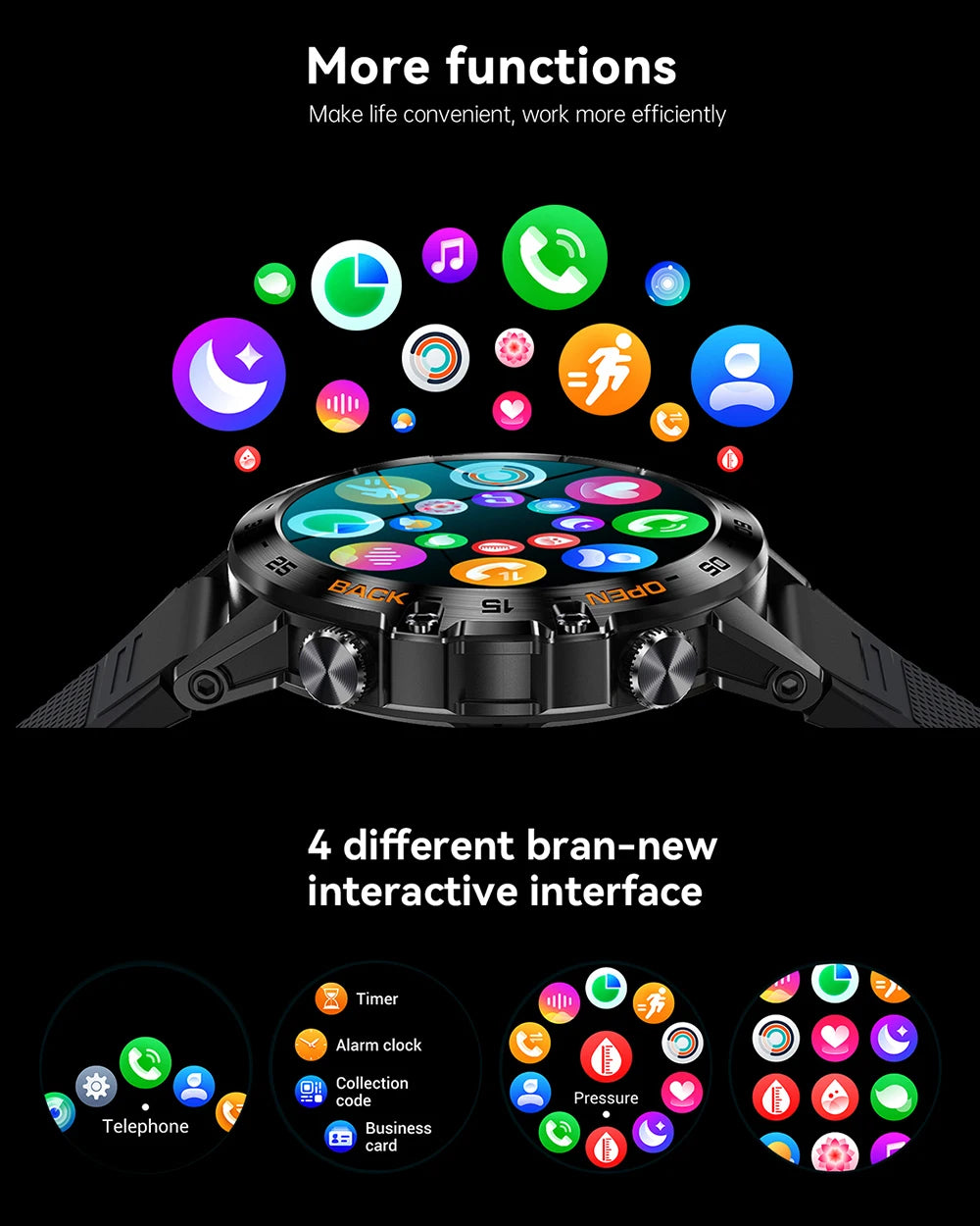 MEVADEN 1.39 inch Bluetooth Call Smart Watch Men Sports Fitness Tracker Watches IP67 Waterproof Smartwatch for Android IOS MD52