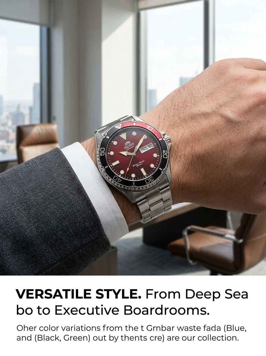 Relogio masculino automatico diver de mergulho em alo inox a prova de agua 200 M