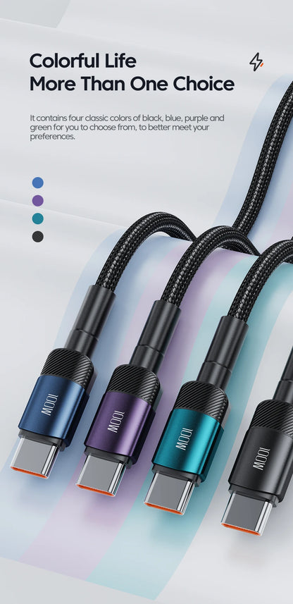 Cable Toocki de 100 W tipo C a USB C PD 3.0 de carga rápida 4.0 de tipo C a tipo C para iPhone 15, MacBook, Samsung y Xiaomi
