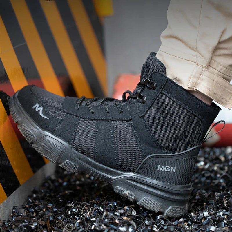 Men's Boots Indestructible Safety Shoes Comfortable Steel Toe Shoes Anti-smash Puncture-Proof Sneakers Non Slip Mens Work Boots