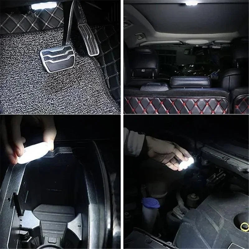 Luces LED inalámbricas para interior de coche, luces LED para interior de coche, luz de neón recargable por USB