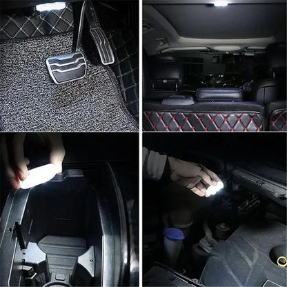 Luces LED inalámbricas para interior de coche, luces LED para interior de coche, luz de neón recargable por USB