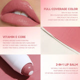 2-in-1 Nude Lipstick Matte Red Lip Balm Moisturizing 6 Colors Sandwich Lipstick Waterproof Long-Lasting Non-Stick Cup Lip Stick