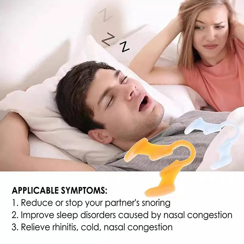 Anti Snoring Nasal Dilator Improve Sleep Silicone Nose Clip Sleeping Aid Prevention  Gadget Anti-Snoring Devices