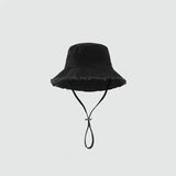 Summer Fisherman Cap for Women Korean Pink Large-Brimmed Bucket Hat Outdoor Beach Travel Sunshade Panama Hats