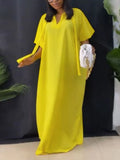 Vestido largo holgado para mujer, con cordones, cuello de lazo, ala de murciélago, largo hasta el suelo, ropa informal de gran tamaño para fiesta nocturna y discoteca, talla única