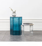 Artistic Glass Coffee Tables, Creative Design End Tables for Living Room , Stylish Accent Tea Table with Various Sizes & Colors