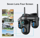 LS VISION 10X Optical Zoom 4-Screens WiFi IP Camera  35MP Outdoor Wifi Security PTZ Cam Auto Tracking Home Surveillance Cameras