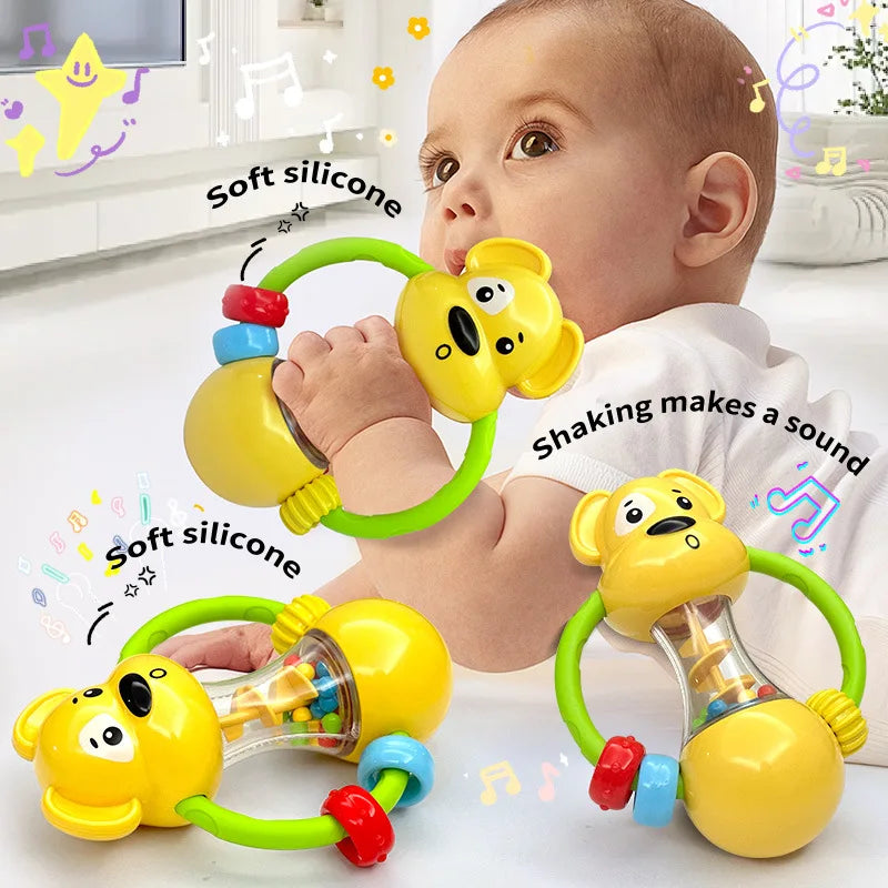 Baby Teething Toys Silicone Chew Teether Teethers for Babies Development Baby Rattle Newborn Infant Sensory Baby Toys 0-3-6-12 M