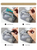 1pc Multifunctional Square Nylon Mesh Storage Bags Travel Portable Urltra-Light Mini Wash Bags Mini Zipper Coin Purse