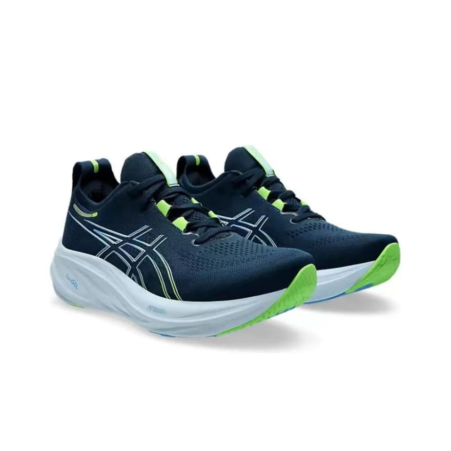 Original Asics Nimbus 26 Running Shoes Men Cushion Stability Asics Sports Shoes Unisex Sneakers White