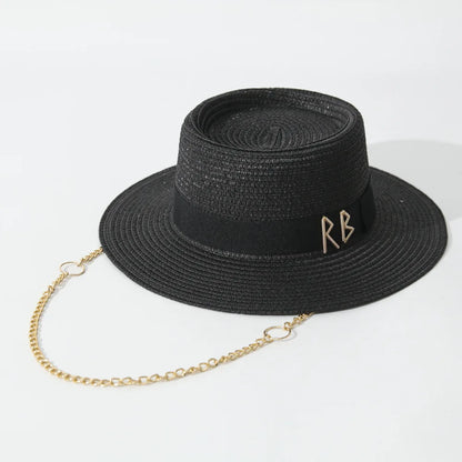 Summer Straw Hats for Women Ribbon Decoration Elegant Ladies Party Dress Hats Travel Beach Sun Hat Chapeau Femme