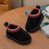 2026 New Fashion Children's Ankle Boots Soft Winter Causal Girls Cotton Shoes Solid Color Kids School Plush Boots Warm Shoes